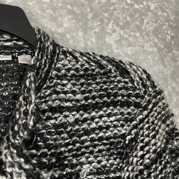 Halogen Women's Black & White Marled Double Breasted Knit Blazer - Size Small - Picture 2 of 7